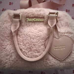 Juicy Couture Blush Pink Faux Fur Satchel